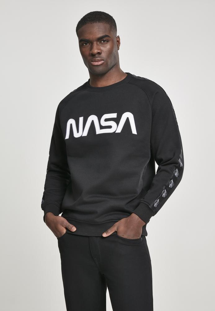 Mister Tee MT862 - Pullover à col rond logo NASA Worm fusée avec ruban