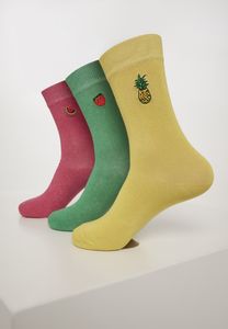 Urban Classics TB3305 - Pack de 3 calcetines bordados divertidos