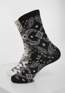 Urban Classics TB3396 - Pack de 2 calcetines con estampado de bandana