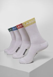 Urban Classics TB3610 - Short Sporty Logo Socks Coloured Cuff 4-Pack