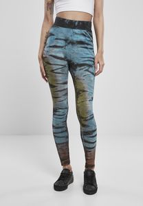 Urban Classics TB3656 - Leggings de cintura alta con efecto tie dye de algodón para mujer