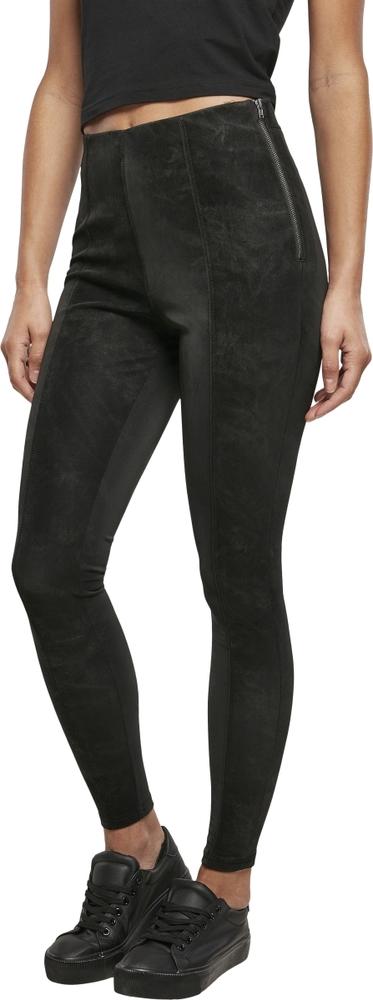 Urban Classics TB3763 - Ladies Washed Faux Leather Pants