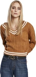 Urban Classics TB3772 - Ladies Short V-Neck College Sweater