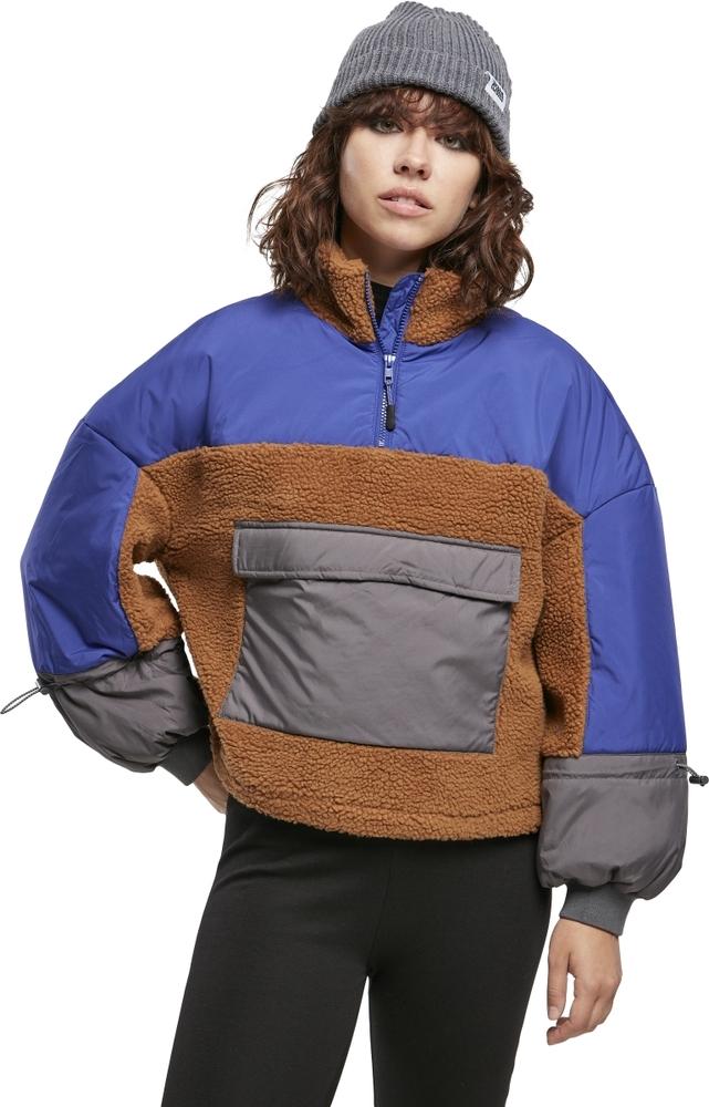 Urban Classics TB3785 - Ladies Sherpa 3-Tone Pull Over Jacket