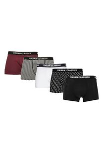 Urban Classics TB3845 - Boxer Shorts 5-Pack bordeaux/donkerblauw+wit/zwart+wit+aop+zwart