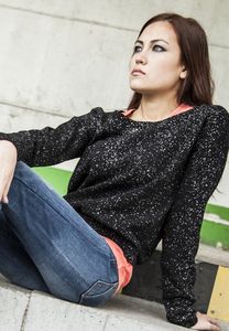 Urban Classics TB613 - Pullover à col rond éclaboussures tricoté pour dames