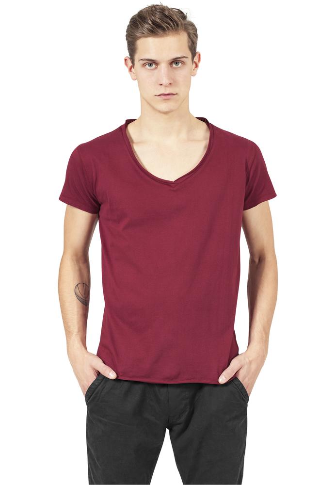 Urban Classics TB813 - Fitted Peached Open Edge V-Neck Tee