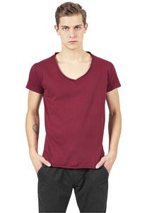 Urban Classics TB813 - Fitted Peached Open Edge V-Neck Tee