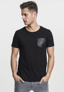 Urban Classics TB970 - T-shirt avec poche en simili cuir