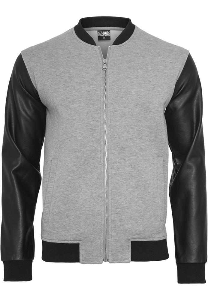 Urban Classics TB984 - Zipped Leather Imitation Sleeve Jacket