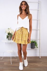 Mini skirt with floral print