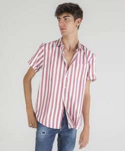 Striped print short sleeve shirt 
