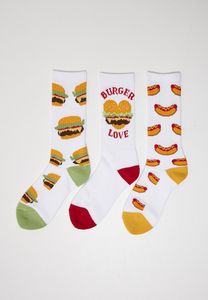 Mister Tee MT2156 - Confezione da 3 calzini per hamburger hot dog