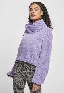 Urban Classics TB4516 - Cropped Chenille Turtleneck Sweater for Women