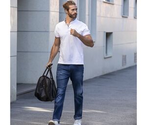 RICA LEWIS RL804 - Jeans masculino slim fit escovado de pedra elástica
