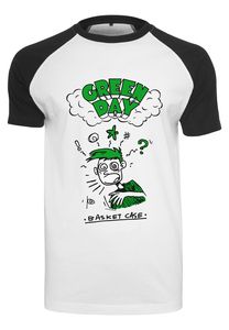 Merchcode MC638 - T-shirt raglan Green Day Basket blanc/noir