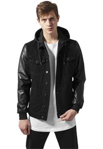Hooded Denim Leather Imitation Jacket