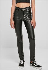 Urban Classics TB5455 - Ladies Mid Waist Synthetic Leather Pants