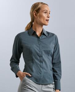 Russell Collection R924F - Poplin Easy Care Fitted Long Sleeve Shirt Ladies