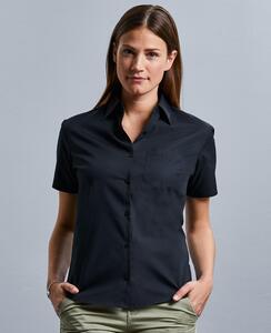 Russell Collection R937F - Poplin Easy Care Pure Cotton Short Sleeve Shirt Ladies