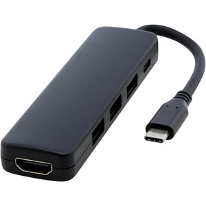 PF Concept 124368 - Adattatore multimediale USB 2.0-3.0 con porta HDMI in plastica riciclata certificata RCS Loop